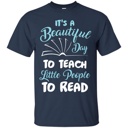 It’s A Beautiful Day To Teach Little People To Read Bookworm T-shirt Navy
