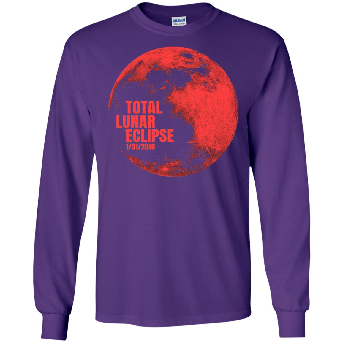 Total Lunar Eclipse 2018 Blood Full Red Moon T-shirt Purple