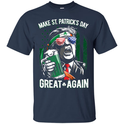 Make St Patricks Day Great Again Trump Leprechaun T-shirt Navy