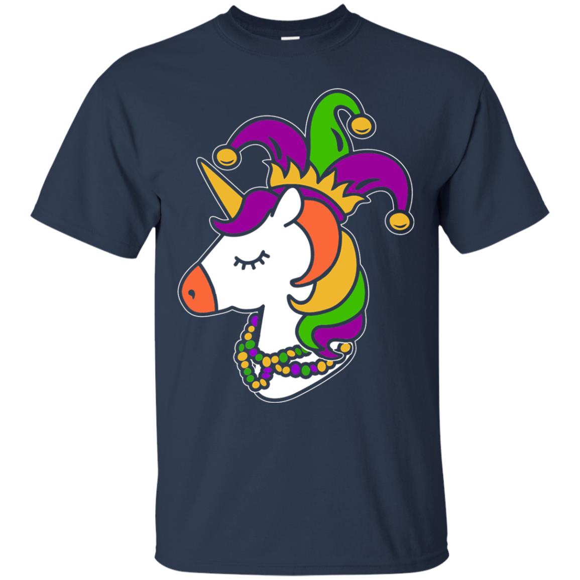 Unicorn Funny Mardi Gras T-shirt Navy