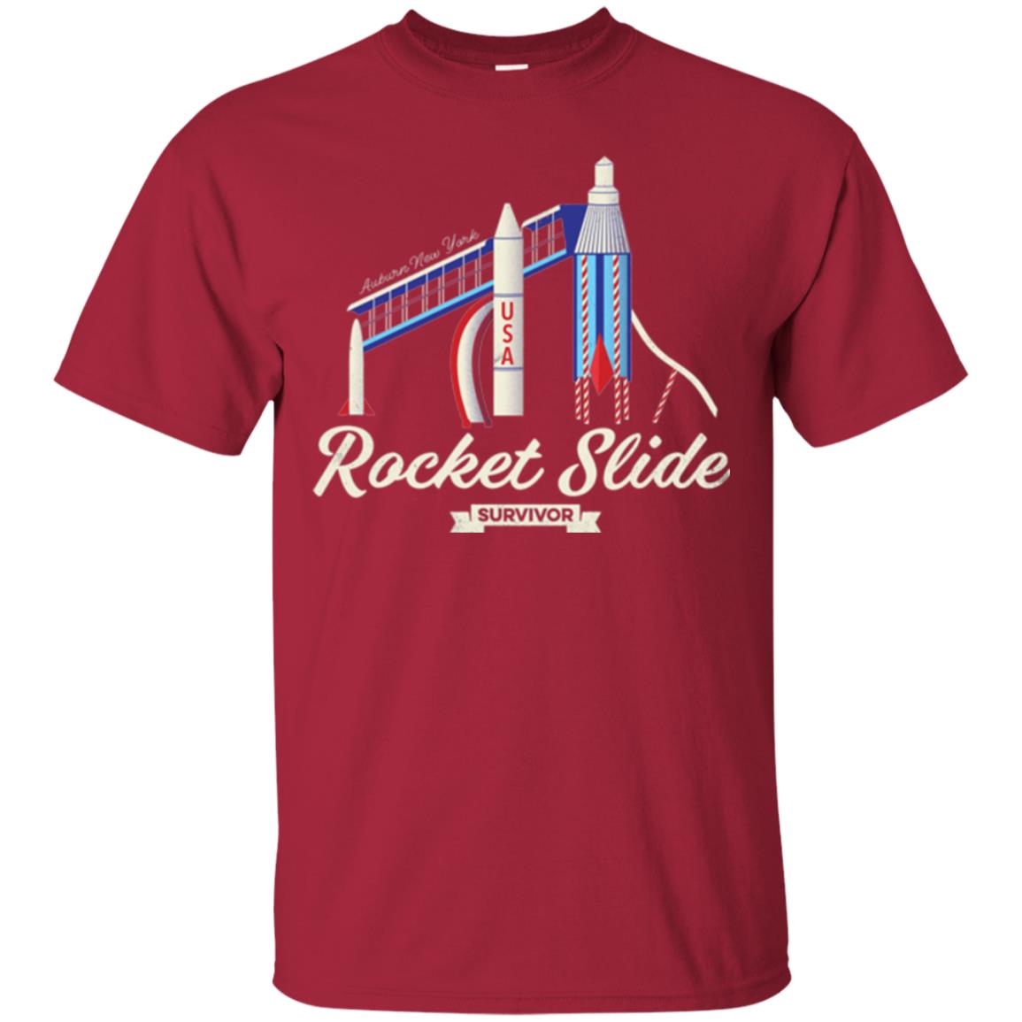 I Survived The Rocket Slide T-shirt Cardinal