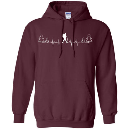 Heart Beat Hiking Lovers Shirt Maroon