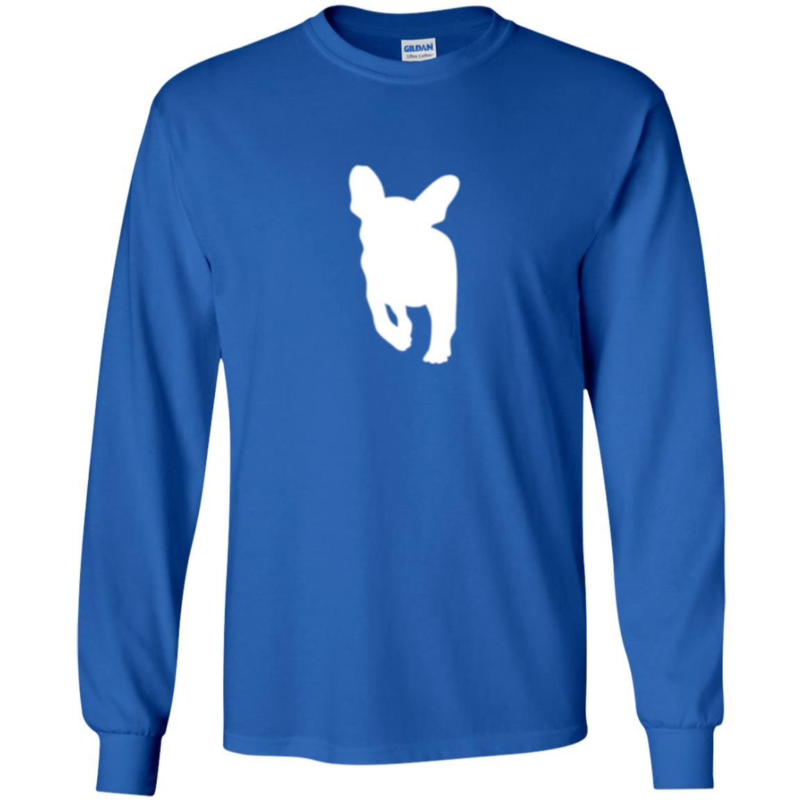 French Bulldog T-shirt White Silhouette Of Puppy Royal