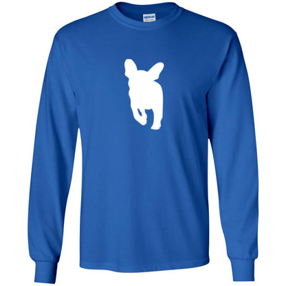 French Bulldog T-shirt White Silhouette Of Puppy Royal