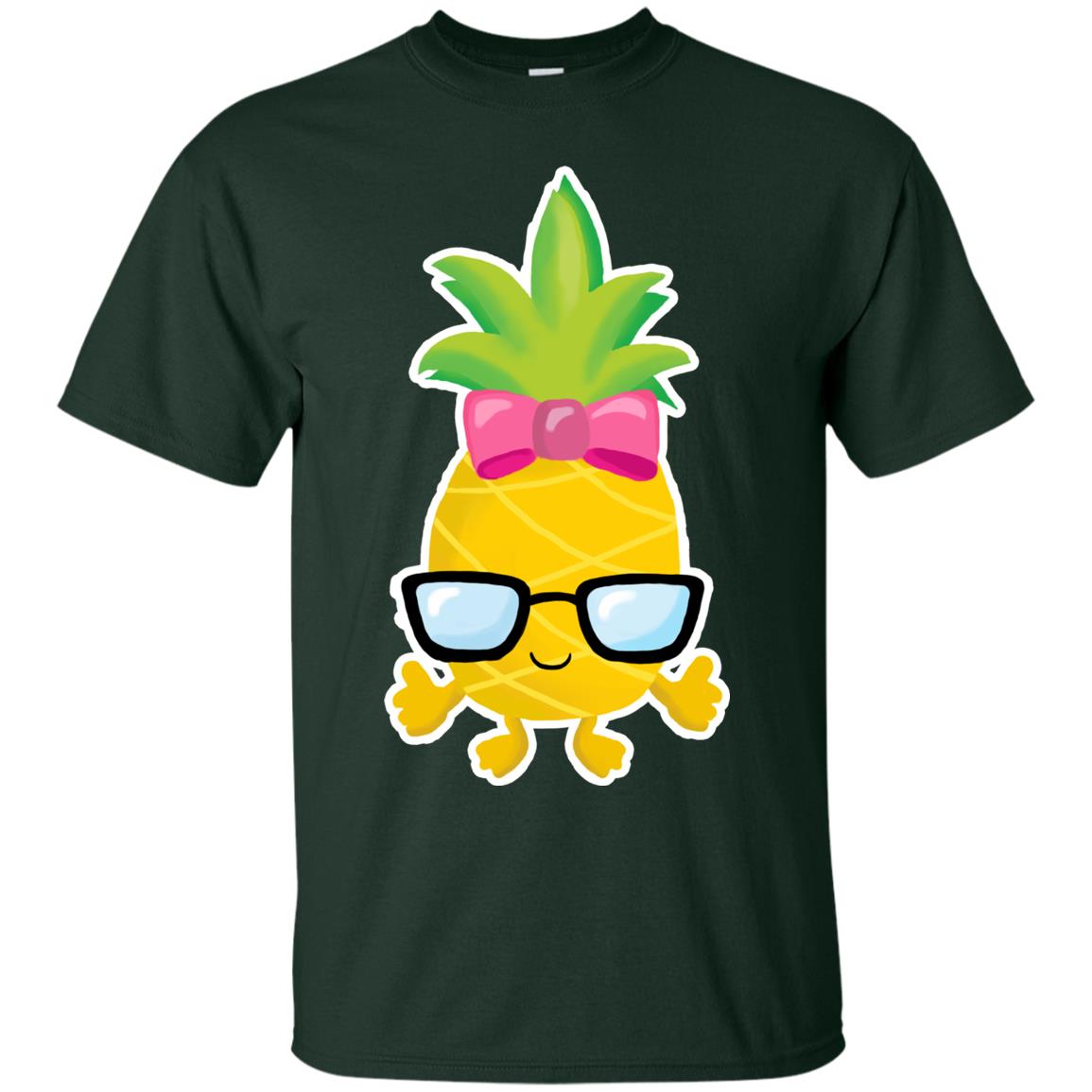 Funny Pineapple With Glasses For Girls Womens Shirt Forest