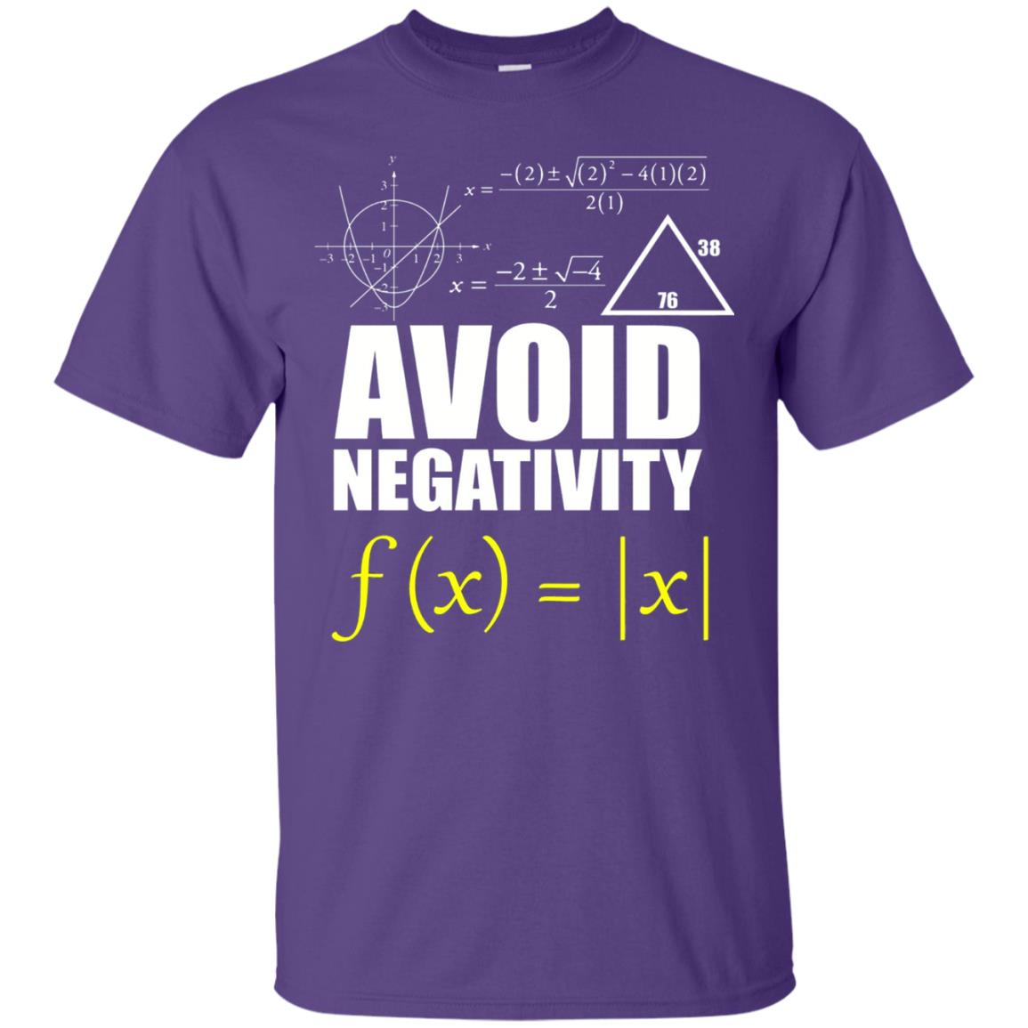 Avoid Negativity Math Teacher T-shirt Purple