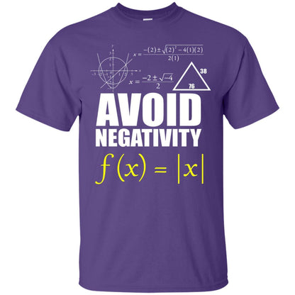 Avoid Negativity Math Teacher T-shirt Purple