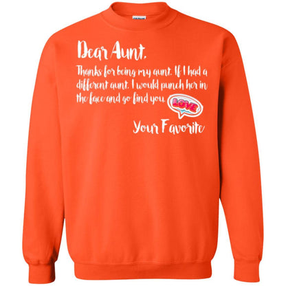Family T-shirt Dear Aunt Thanks For Being My Aunt Orange
