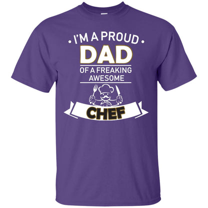 I_m A Proud Dad Of Freaking Awesome Chef Daddy Shirt Purple