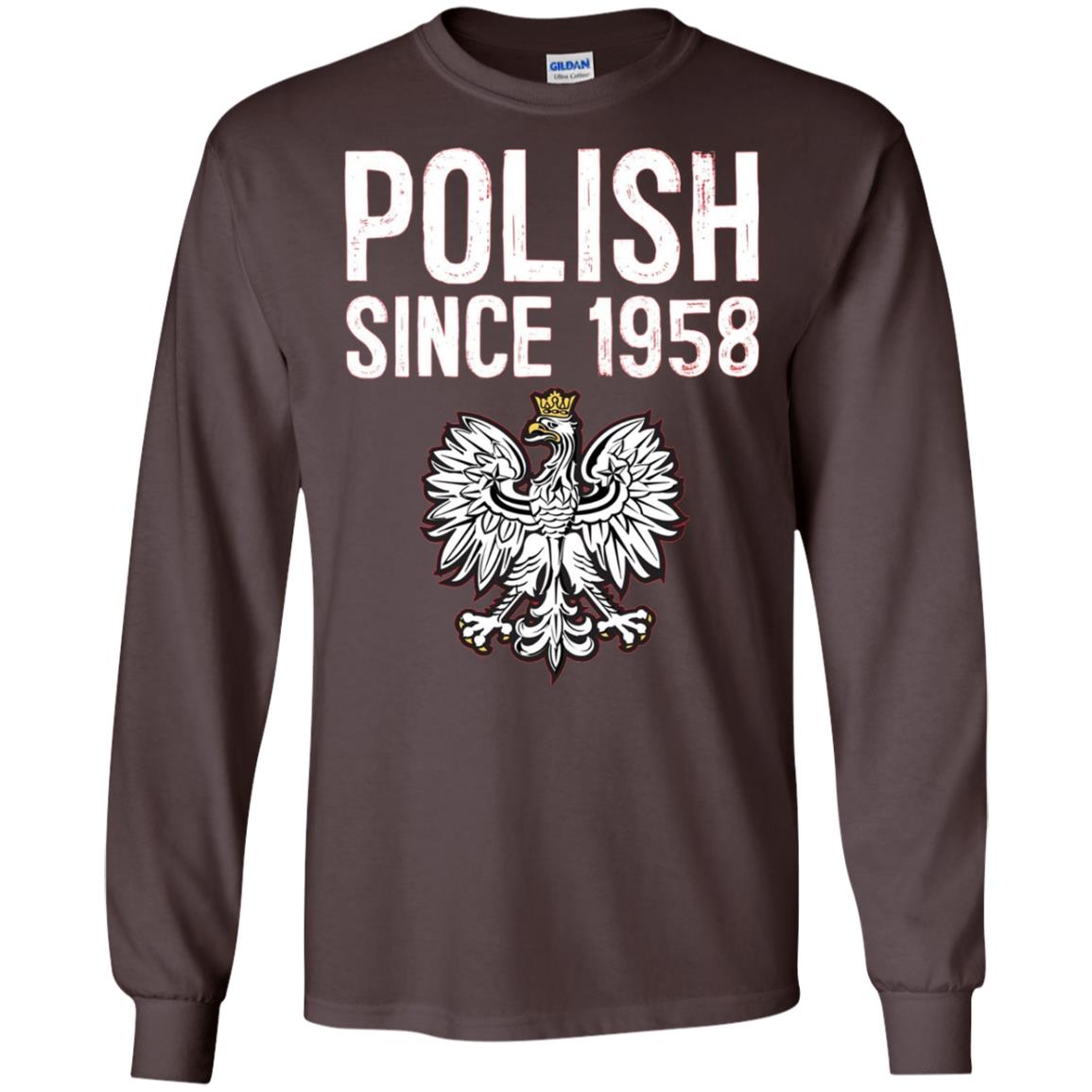 60th Birthday T-shirt Polish Since 1958 Dark Chocolate