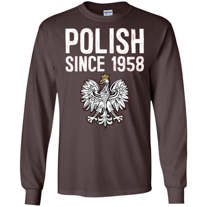 60th Birthday T-shirt Polish Since 1958 Dark Chocolate