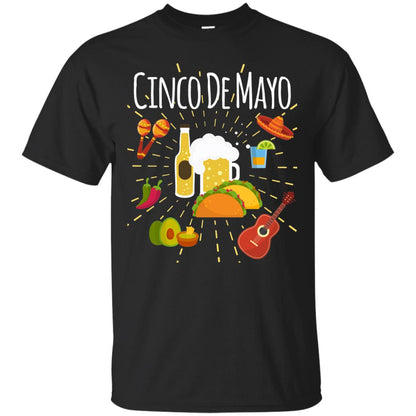Cinco De Mayo Beer Tacos Guitar Mexico Shirt Black
