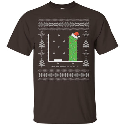 Christmas T-shirt Carol Bar Graph Dark Chocolate