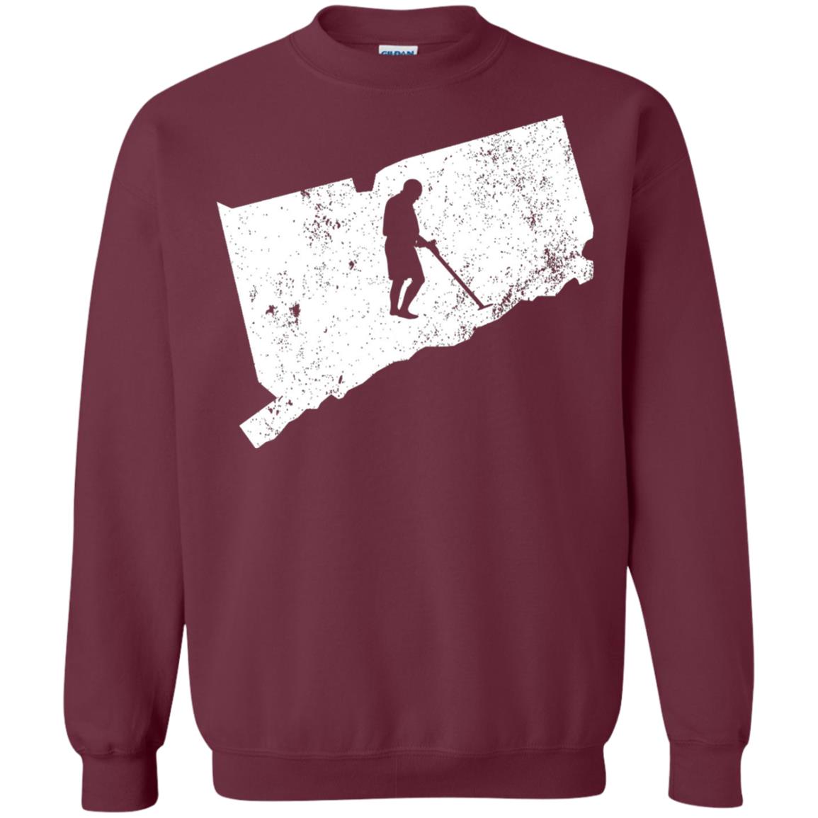 Connecticut Metal Detector Shirt Geocaching Swag Maroon