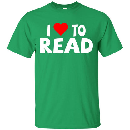 I Love To Read Heart Reader T-shirt Irish Green