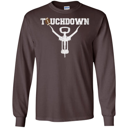 Football T-shirt Touchdown Funny Football Wine Lovers Dark Chocolate