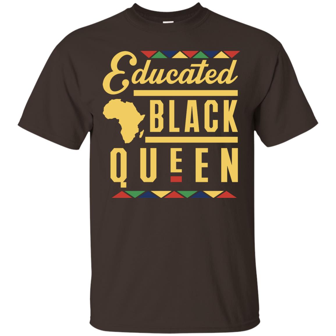 African American T-shirt Educated Black Queen Dark Chocolate