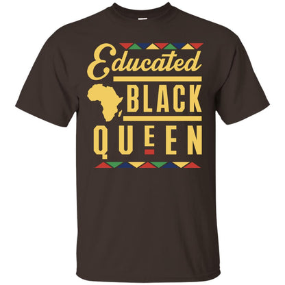 African American T-shirt Educated Black Queen Dark Chocolate