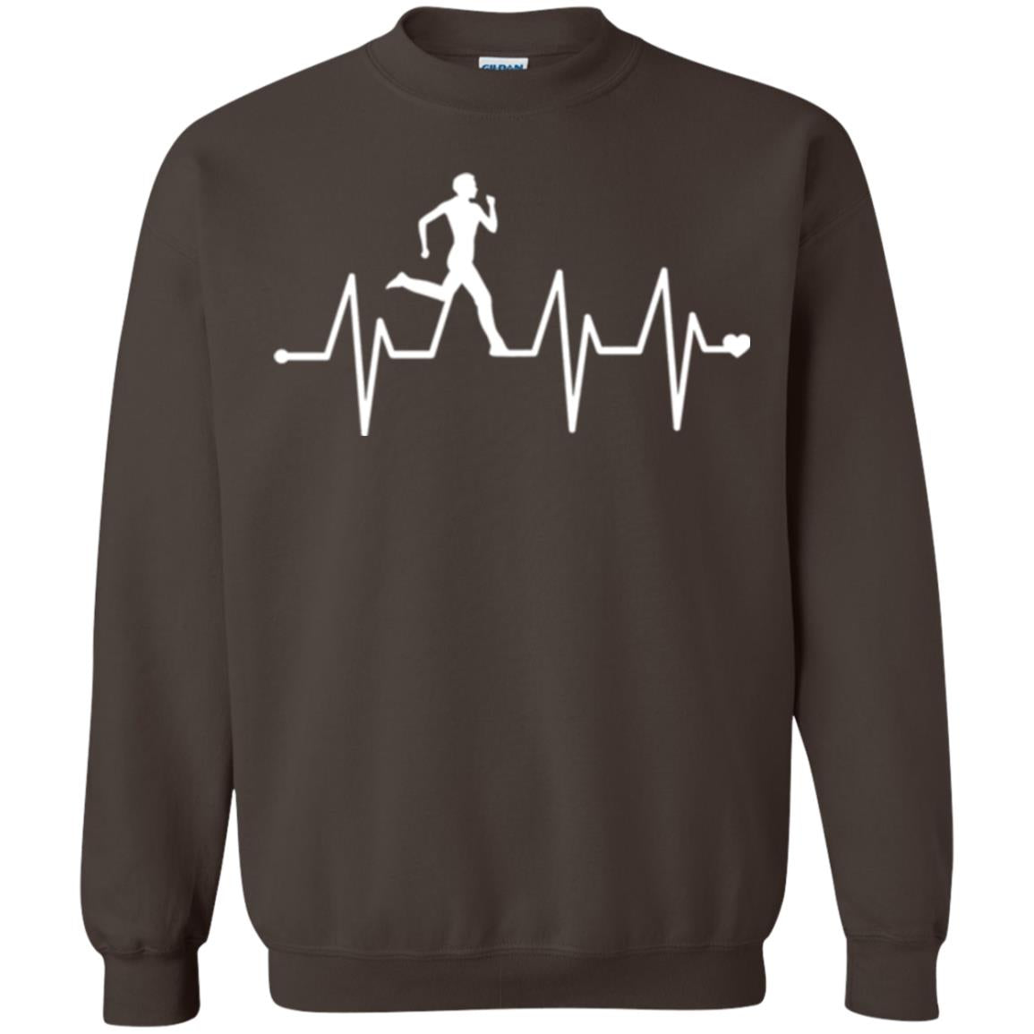 Running T-shirt Athletics Heartbeat Pulse Dark Chocolate
