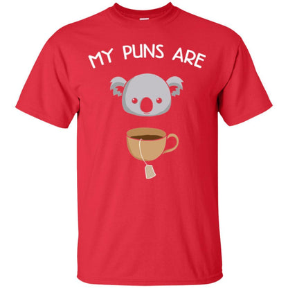 Animal Puns T-shirt My Puns Are Koala Tea Red