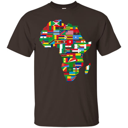Proud African Country Flags Continent Love Proud African American T-shirt Dark Chocolate
