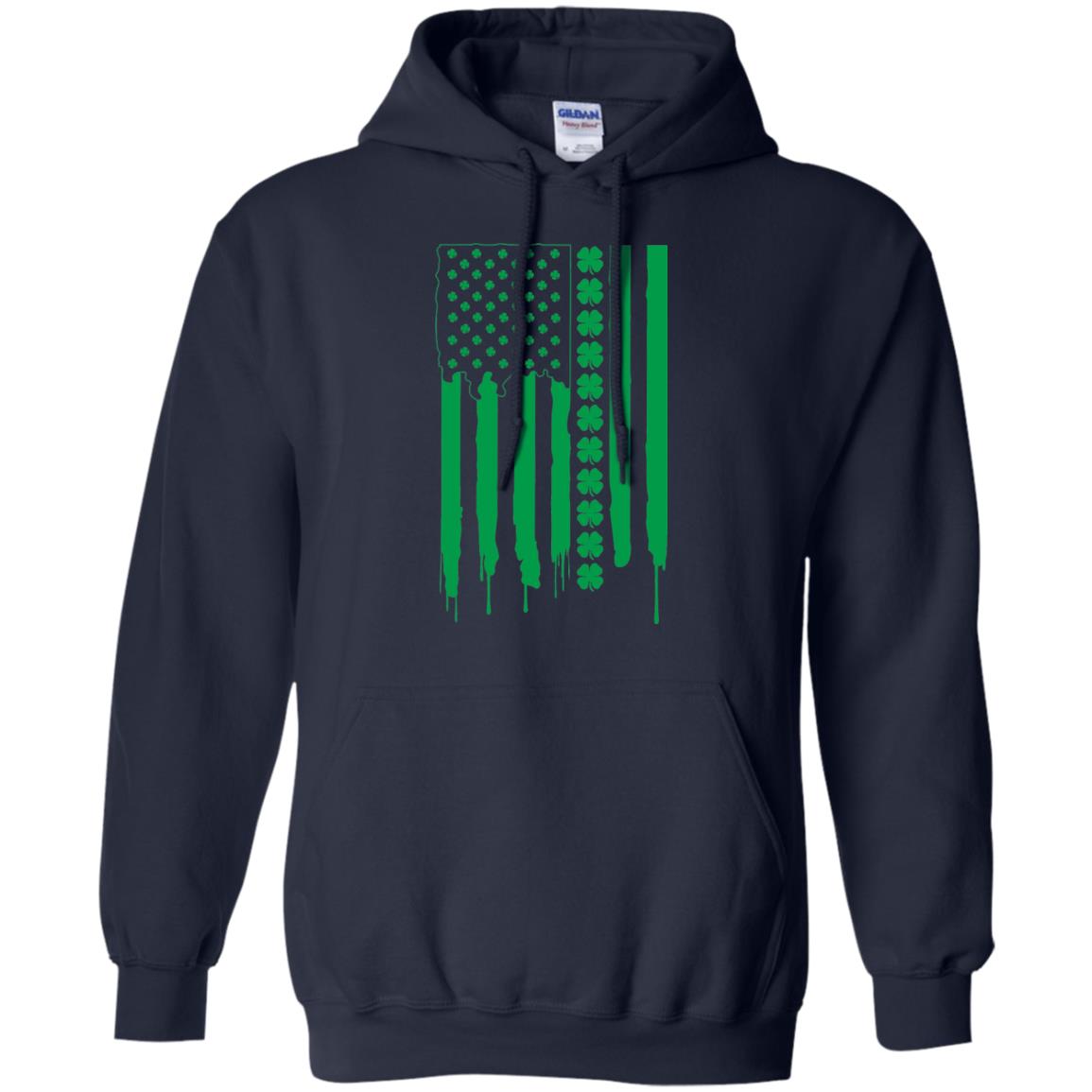Irish American Flag St Patrick_s Day T-shirt Navy