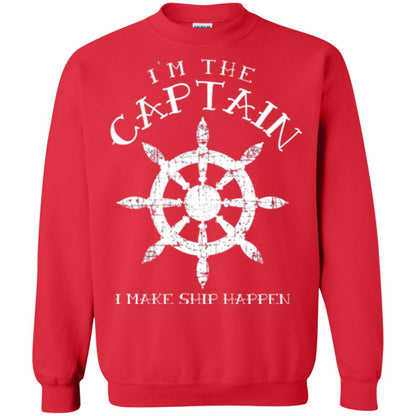 Funny Boating Gift I_m The Captain I Make Ship Happen Shirt Red