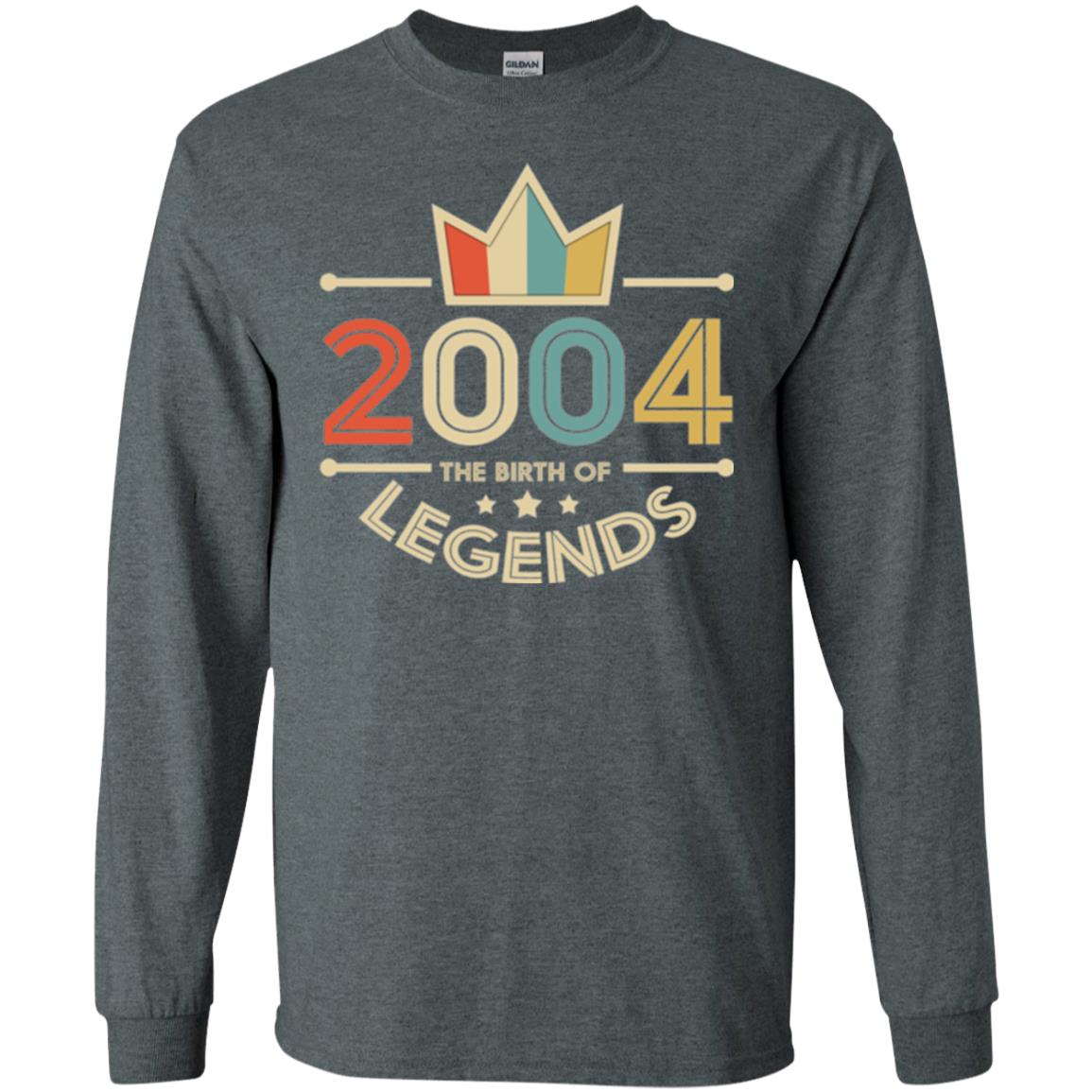 Brithday T-shirt Vintage 2004 The Birth Of Legends Dark Heather