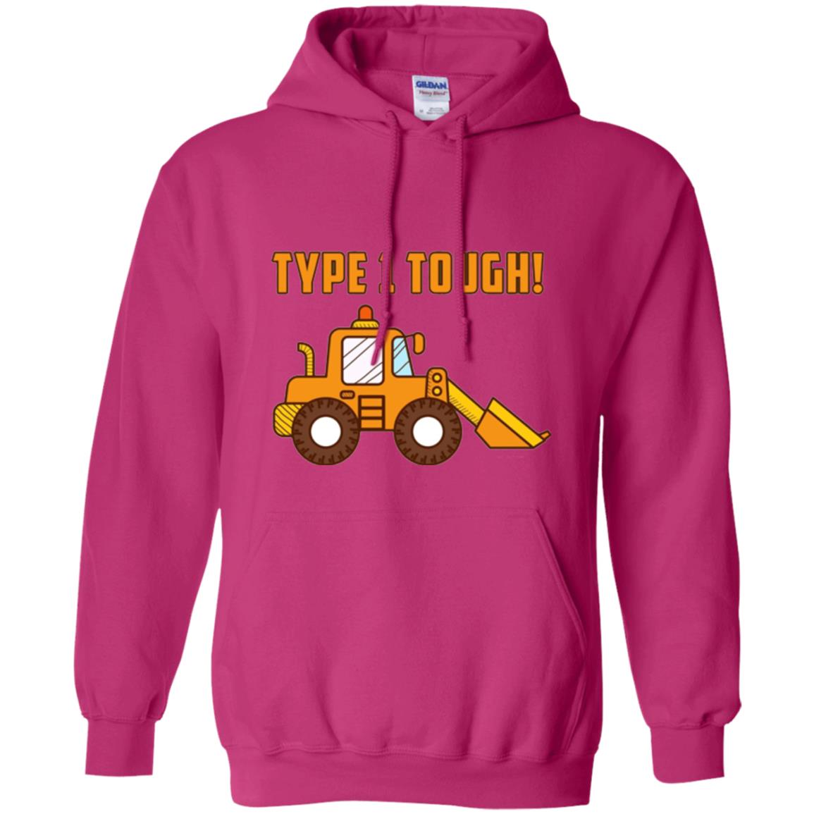 Type 1 Tough Bulldozer Diabetic Diabetes T-shirt Heliconia