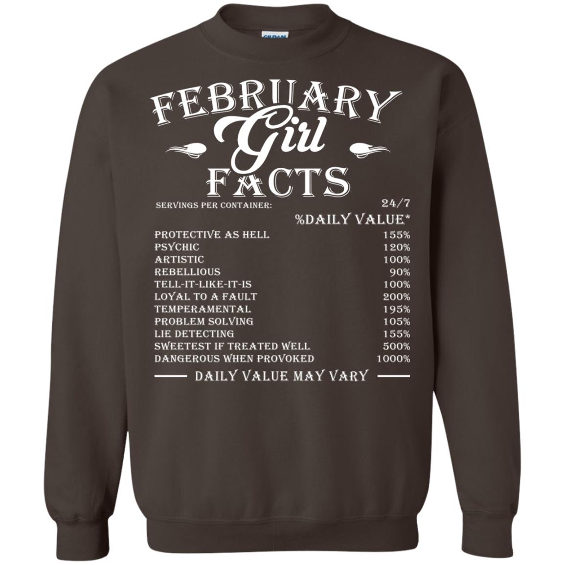 February Girl Facts Facts T-shirt Dark Chocolate