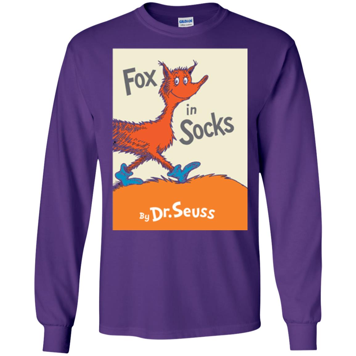 Dr. Seuss Fox In Socks Book Lover T-shirt Purple
