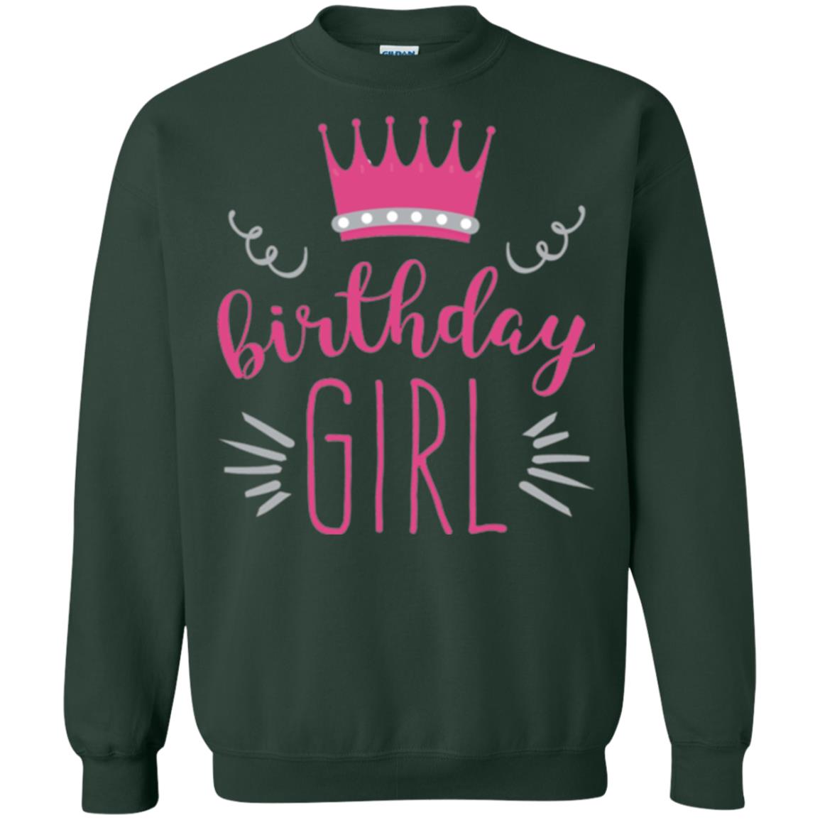 Tiara Crown T-shirt Girl_s Youth Birthday Princess T-shirt Forest Green