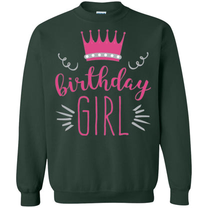 Tiara Crown T-shirt Girl_s Youth Birthday Princess T-shirt Forest Green