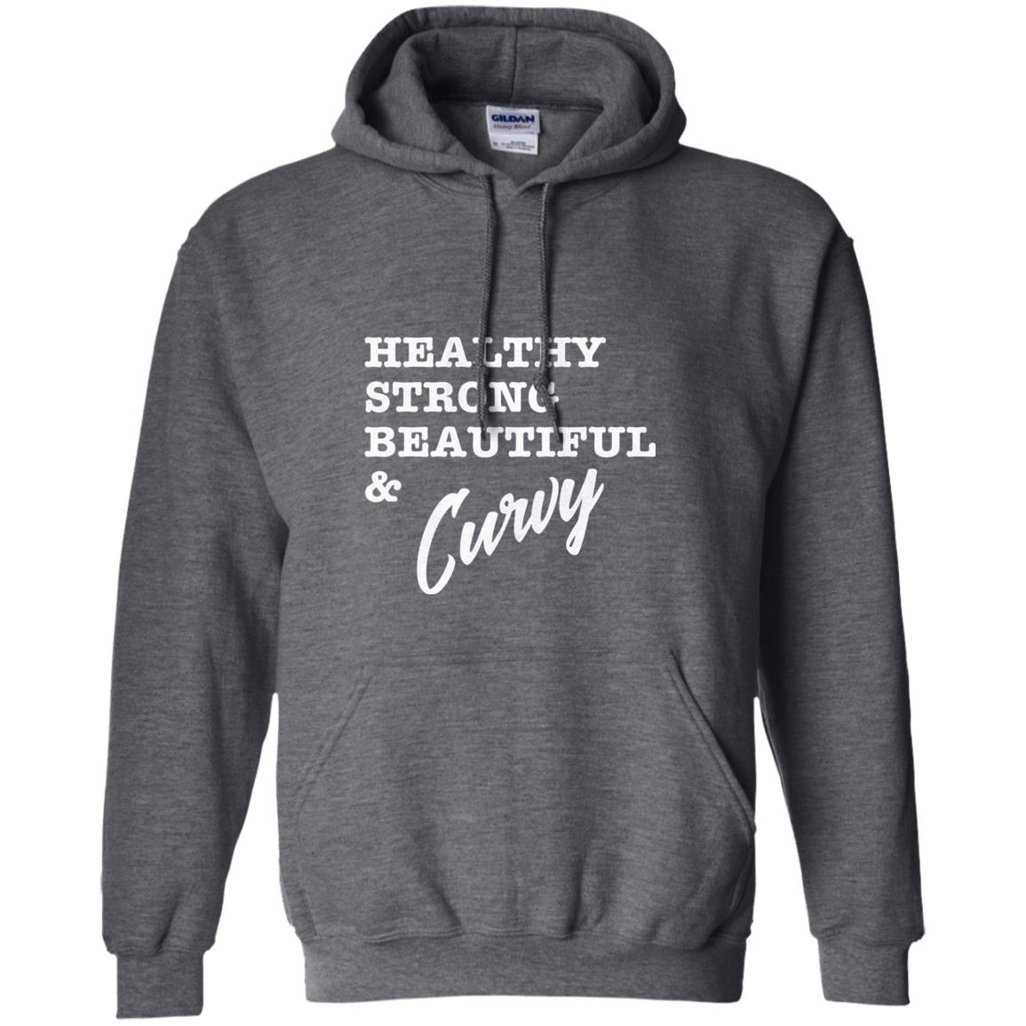 Bold Exercise T-shirt Healthy Strong Beautiful And Curvy Dark Heather