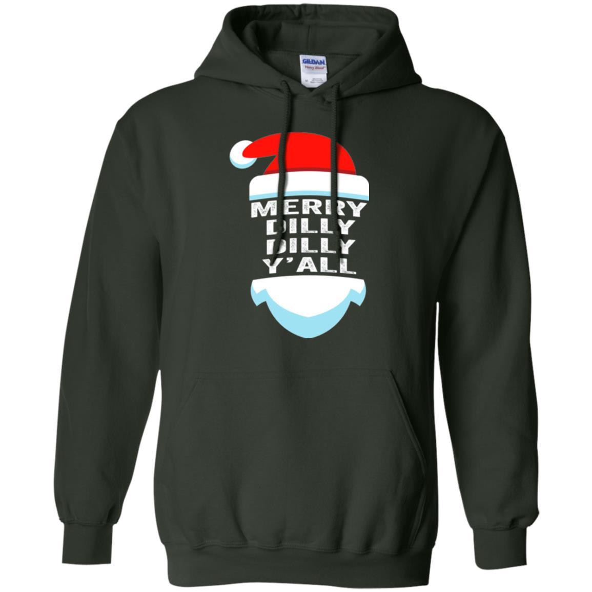 Christmas T-shirt Dilly Dilly Yall Santa Hat Christmas T-shirt Forest Green