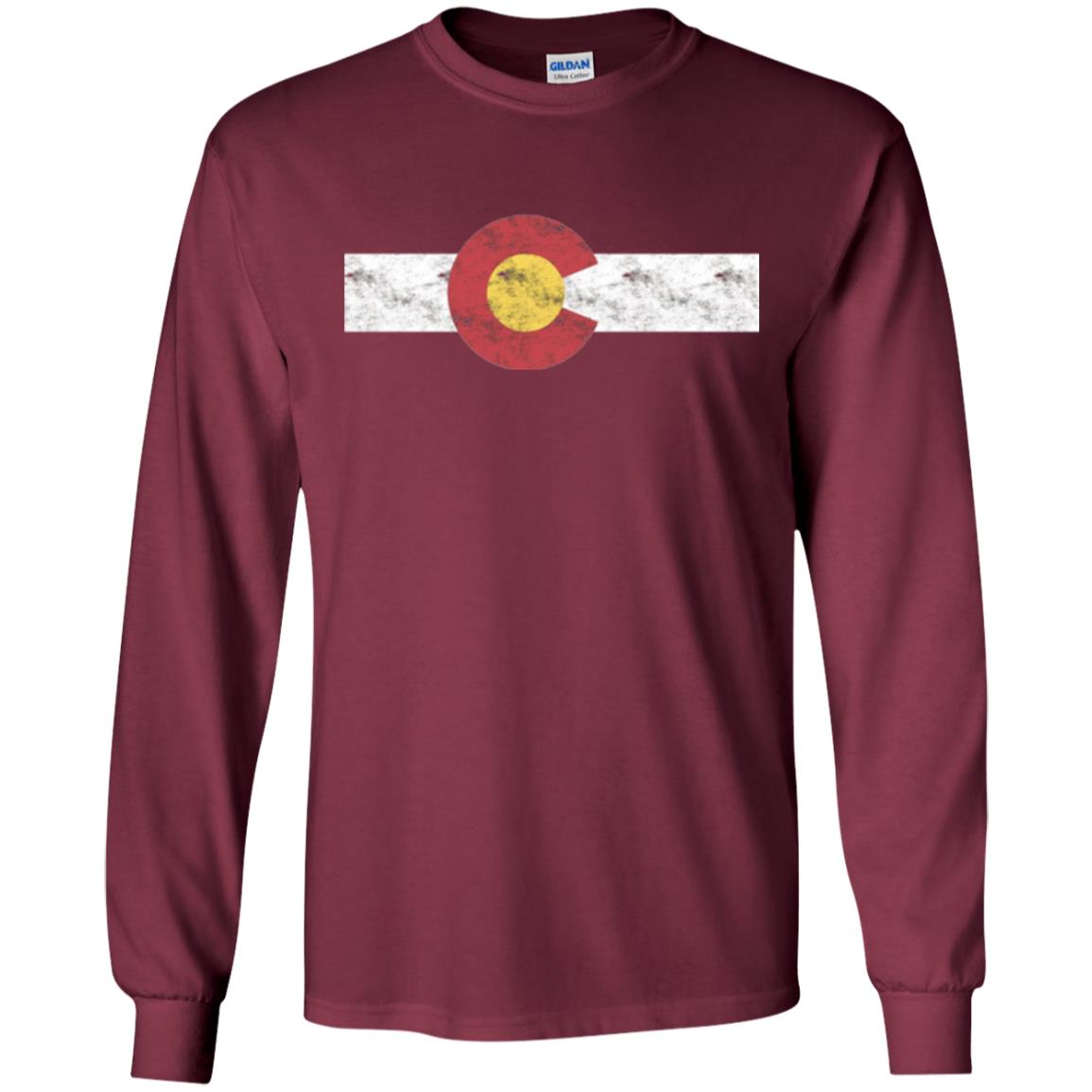 Colorado State Flag T-shirt Patriotic Colorado Day Maroon