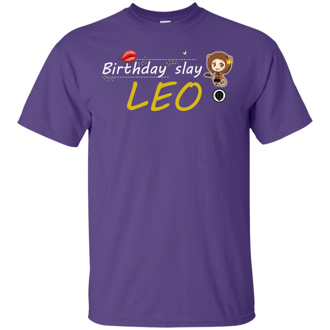 Cute Leo Girl Birthday Lip Slay T-shirt Purple