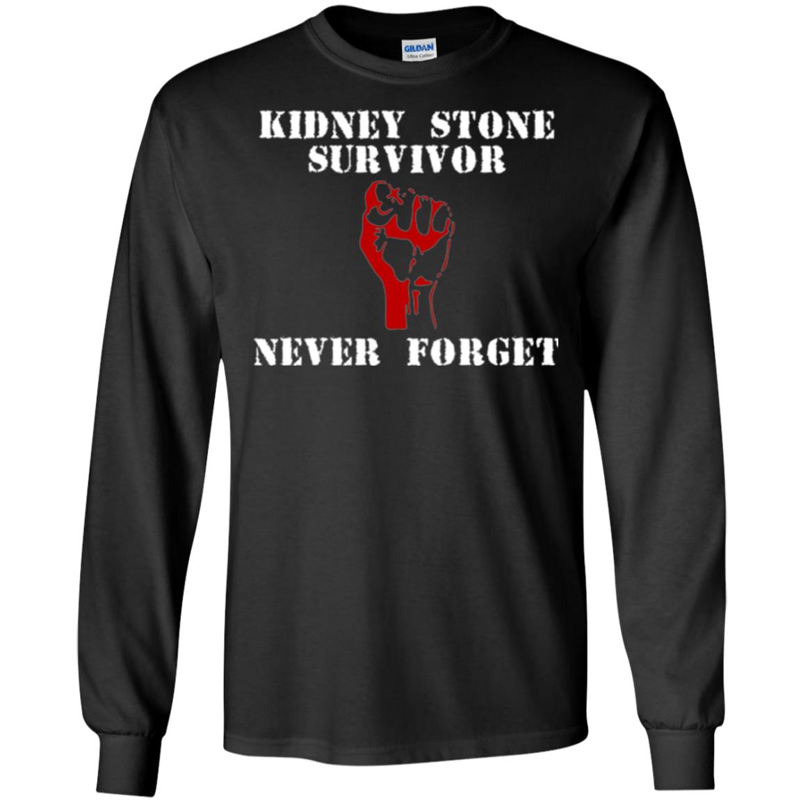 Kidney Stone Survivor Never Forget T-shirt Black