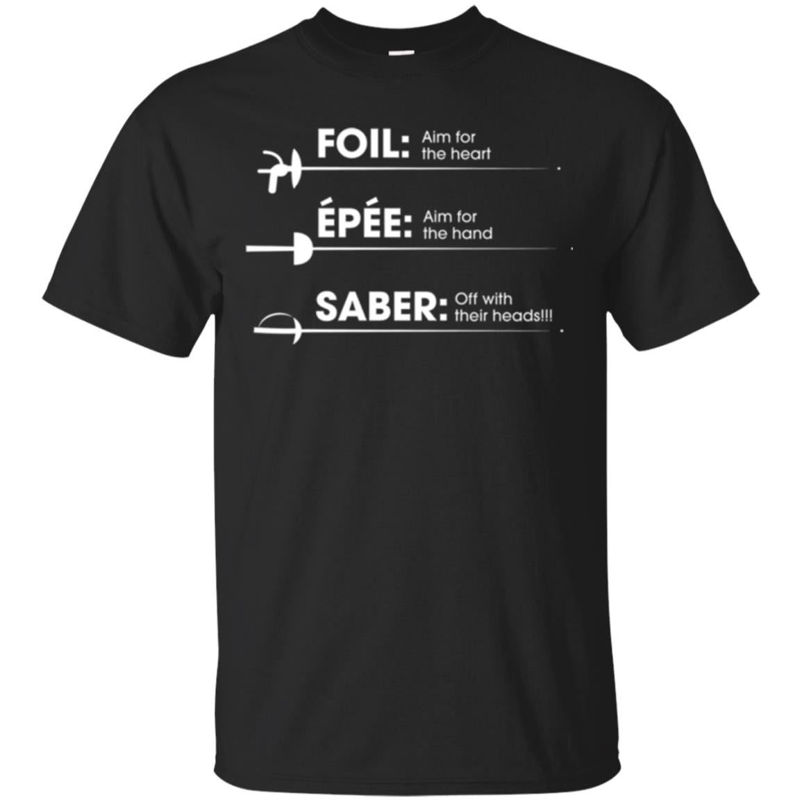 Fencing T-shirt Foil Saber Definition Black