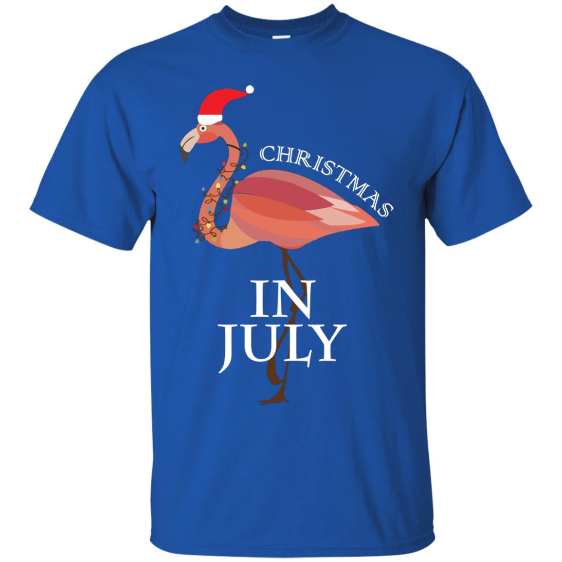 Flamingo With Santa_s Hat Christmas In July Xmas In Summer Shirt Royal