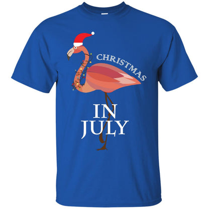 Flamingo With Santa_s Hat Christmas In July Xmas In Summer Shirt Royal