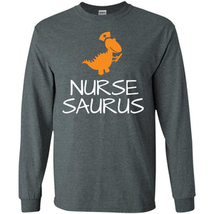 Nurse Saurus Dinosaur Nurse Cap T-shirtG240 Gildan LS Ultra Cotton T-Shirt