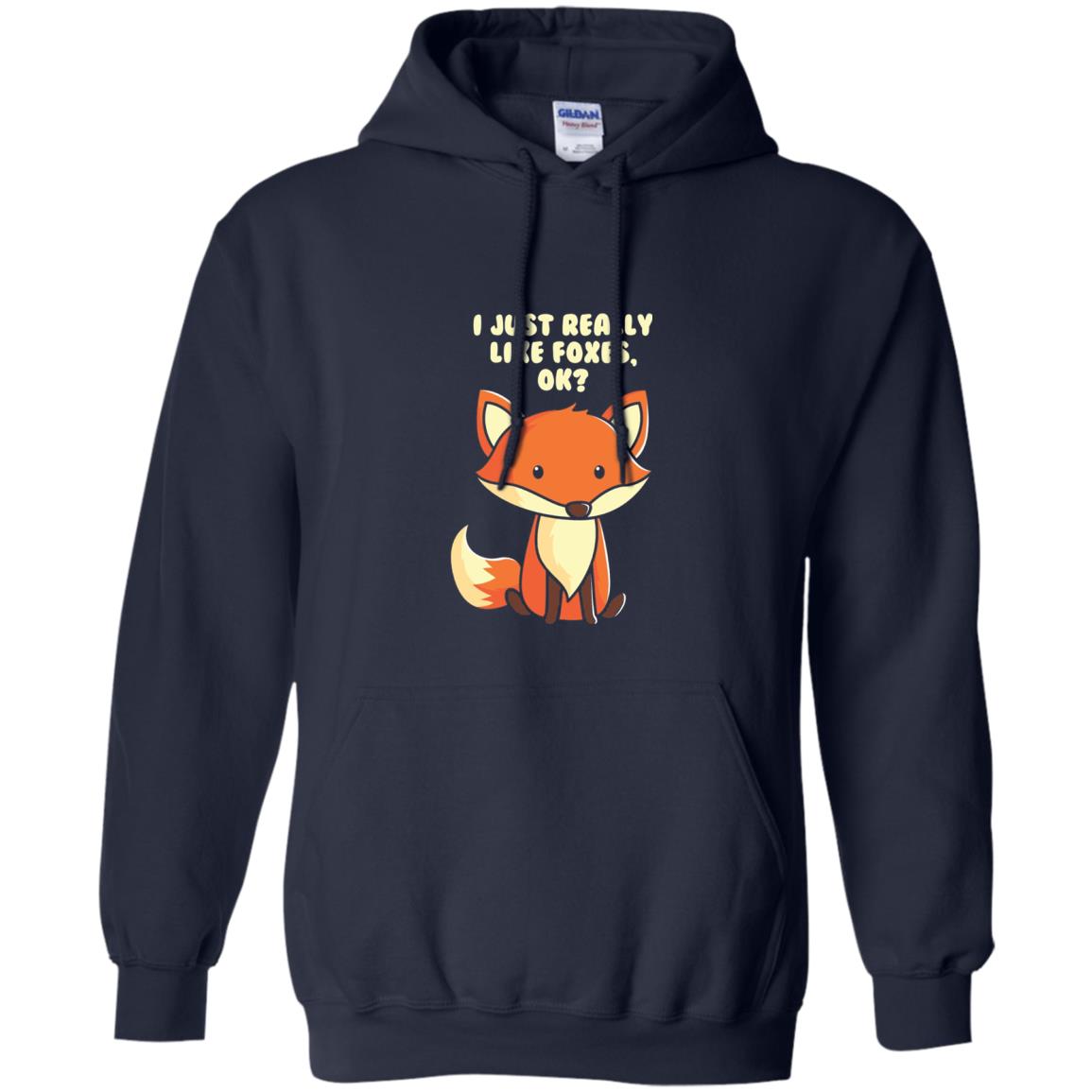 Funny Fox T-shirt I Just Really Like Foxes Ok Navy