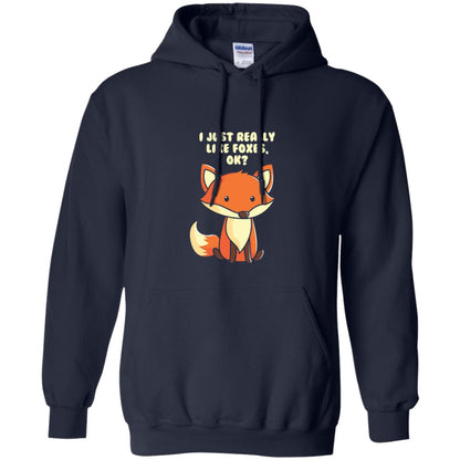 Funny Fox T-shirt I Just Really Like Foxes Ok Navy