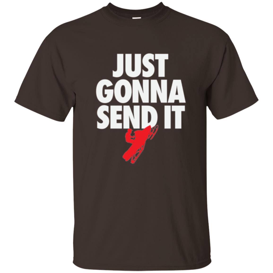 Snowmobile T-shirt Just Gonna Send It T-shirt Dark Chocolate