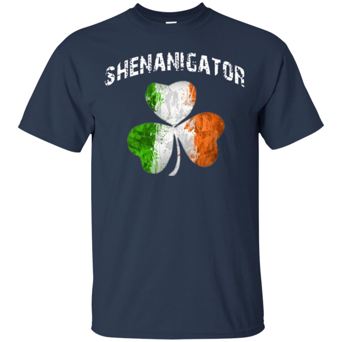 Shenanigator T-shirt St Patrick_s Day Shamrock Navy
