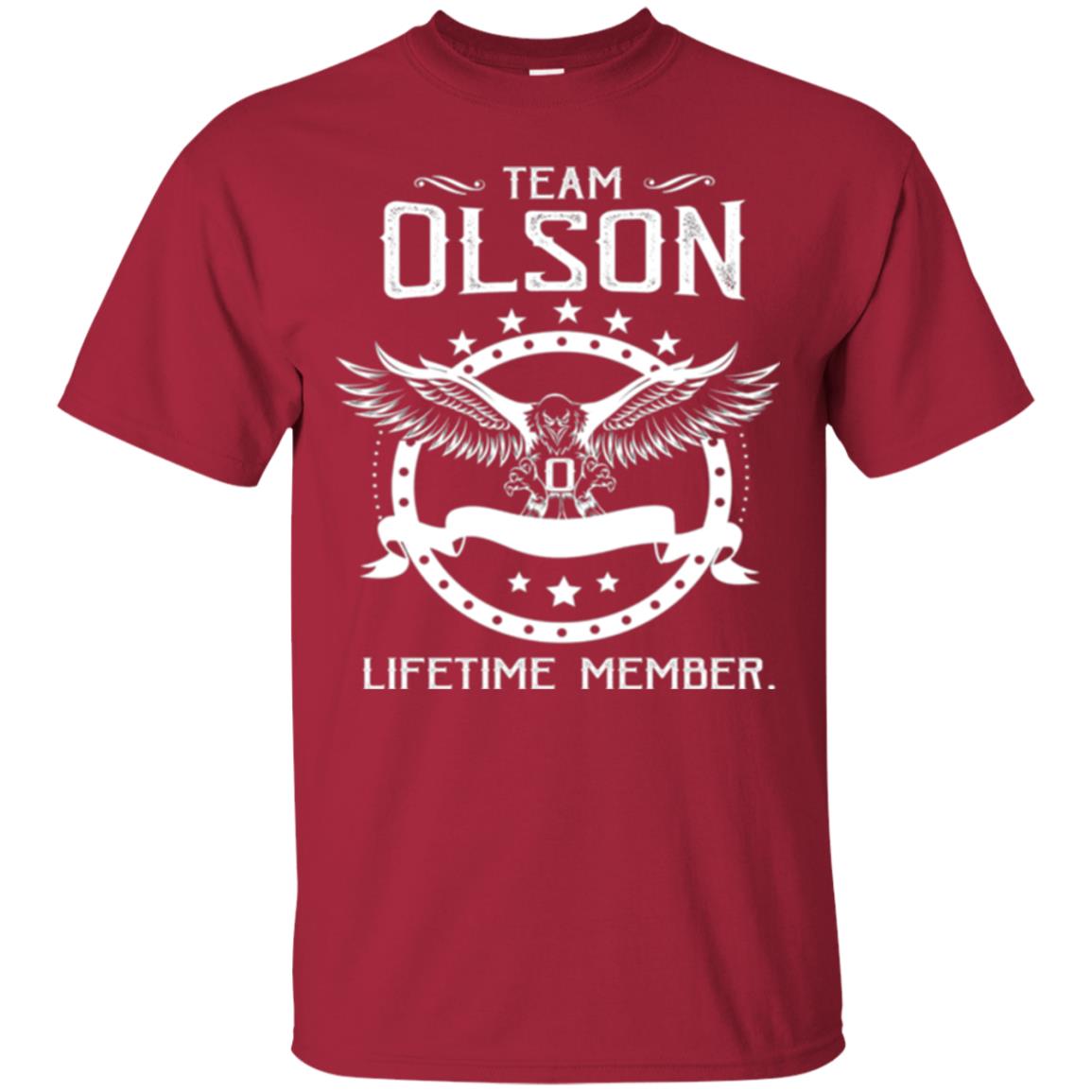 Family T-shirt Team Olson Lifetime Member Cardinal