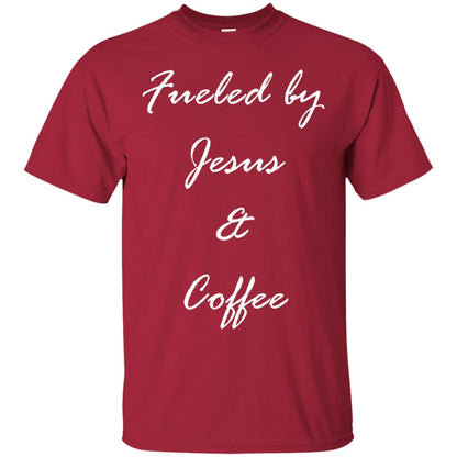 Fueled By Jesus Coffee Graphic Christian T-shirt Cardinal