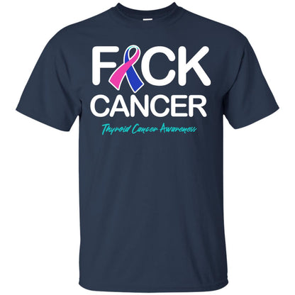 Fck Cancer Thyroid Cancer Awareness T-shirt Navy