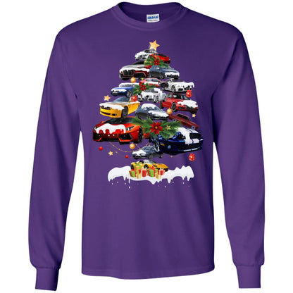 Cars Christmas Tree X-mas Gift Shirt For Mens Or Womens Purple